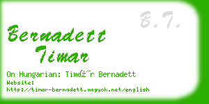 bernadett timar business card